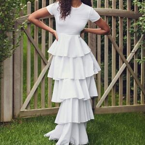 IN SEARCH OF: Something Navy Tiered Maxi Dress